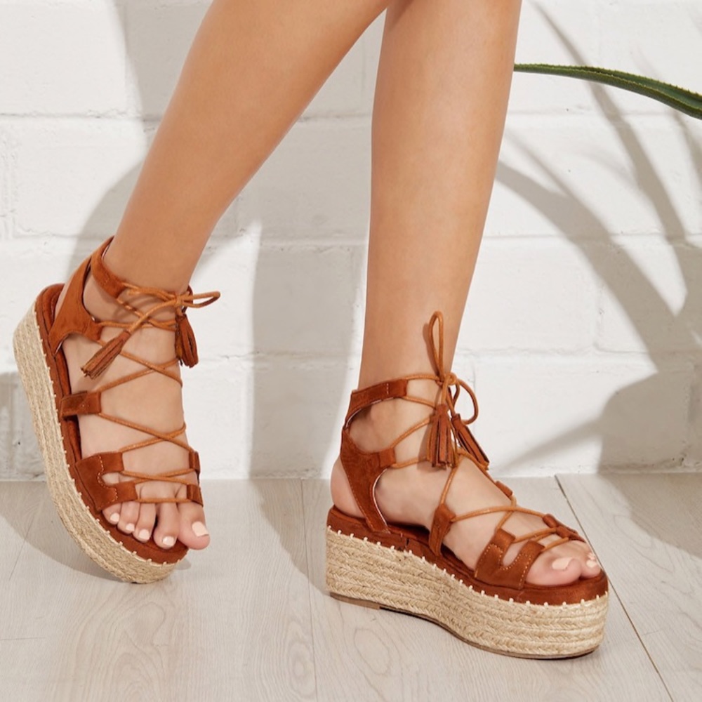 Brown Flatform Wedges  👠